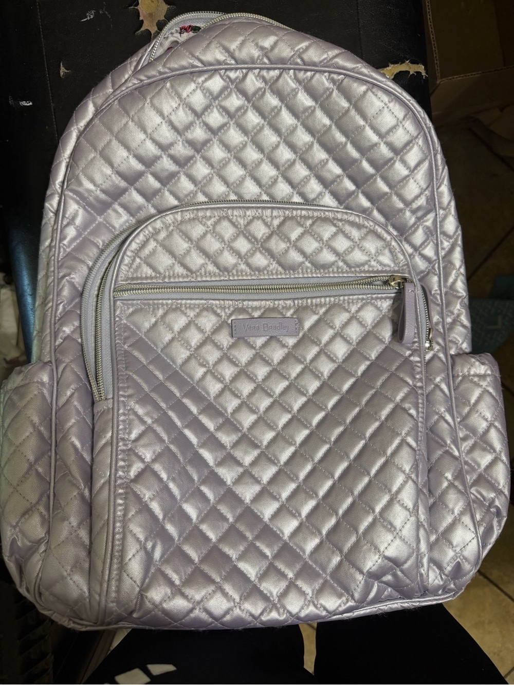 Vera Bradley Quilted Metallic Lavender Backpack